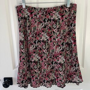 Vintage AGB Byer California floral print skirt medium pink black